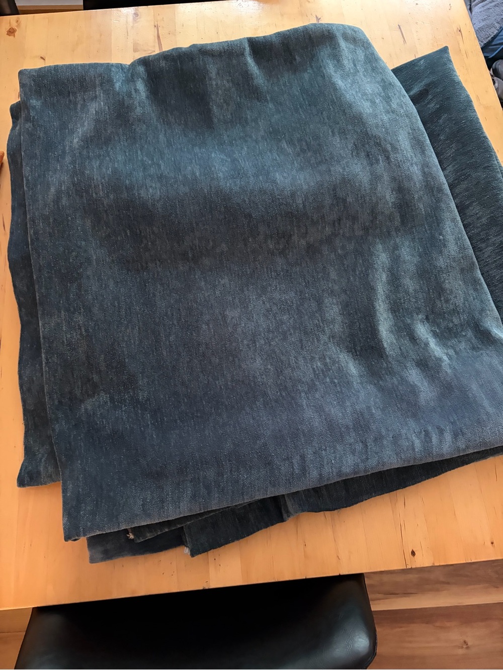 Teal Drape Panels, velvet set of 2